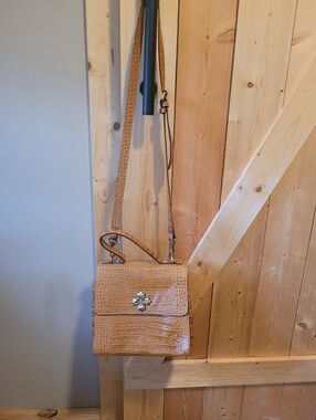 Patricia Nash Ellora Cognac Croc Bag